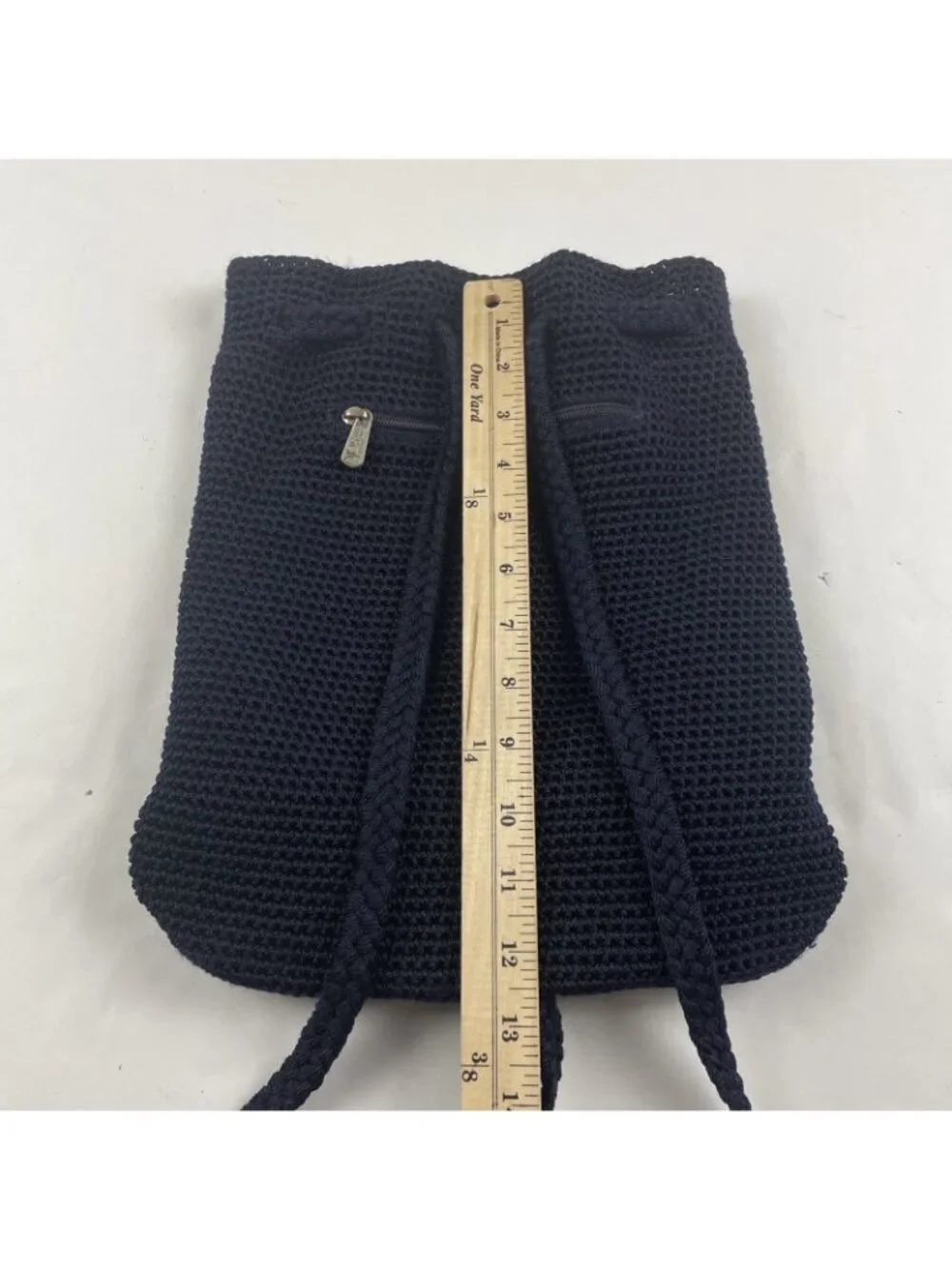 The Sak Woven CROCHET Lined Backpack Style Boho Purse Handbag Blue